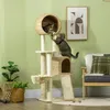 Pawhut Kraboom, klimboom met kattenhuis, krabpaal met Productafbeelding-voorbeeld 2
