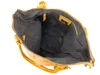 An open yellow handbag with a dark interior, shown from a top-down perspective against a white background. Produktbild-Vorschau