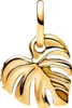 A close-up studio shot of a gold monstera leaf pendant. Podgląd zdjęcia produktu