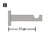 Wandträger 1-läufig für Valence edelstahl Ø 20 mm 11 cm Produktbild-Vorschau 3