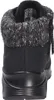 The back view of a black Skechers sneaker boot with a knitted cuff. Voir les images du produit