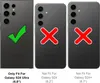 Three phone cases shown side-by-side, with checkmarks and crosses indicating compatibility. Anteprima dell’immagine prodotto