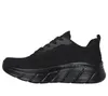 A side view of a black Skechers Bobs B Flex Hi women's sneaker against a white background. Voir les images du produit