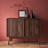 sweeek - Anrichte mit Holzdekor 115 cm - Dunkles Holz Produktbild-Vorschau 1