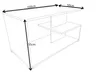 A line drawing of a modern coffee table with dimensions indicated. Anteprima dell’immagine prodotto