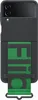A black phone case with a green strap is shown. Produktbild-Vorschau