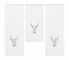 Design Mini Flächenvorhang Set weiß bestickt Hirsch braun Produktbild-Vorschau 1