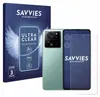 A product shot featuring packaging and a smartphone with a screen protector. Produktbild-Vorschau