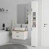 Schmale Badezimmerschrank-Regal, freistehend, weiß, 2 Türen Produktbild-Vorschau 2