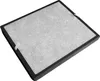 A square air filter with a black frame and a gray filter material. Produktbild-Vorschau