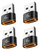 INF USB-C auf USB-A Adapter 4er Set Schwarz Aluminium PD 6A Produktbild-Vorschau 1