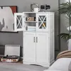 COSTWAY Armoire de salle de bain avec 4 portes et étagères Voir les images du produit 2