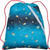 A blue drawstring backpack with a rainbow and star pattern. Produktbild-Vorschau