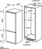 A technical diagram showing the dimensions and installation requirements for a built-in refrigerator. Produktbild-Vorschau