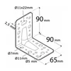Raccord d'angle pour charges lourdes avec moulure 90 x 90 x Voir les images du produit 5