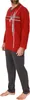 Eleganter Herren Schlafanzug langarm Pyjama mit Frontprint  Produktbild-Vorschau 4