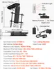 Diagram and specification sheet for a motorized TV ceiling mount. Podgląd zdjęcia produktu