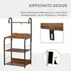 HOMCOM Küchenregal, Standregal mit 3 Ablagen, 4 Haken, für Produktbild-Vorschau 7