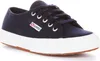 A single navy blue Superga sneaker with a white sole and brown outsole is shown against a white background. Produktbild-Vorschau