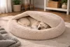ODOL-PLUSZ Rundes Hundebett und Katzenbett 100cm, Beige, Produktbild-Vorschau 5