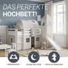 Homestyle4u Hochbett 90x200 Kinder Weiß mit Tunnel und Turm Produktbild-Vorschau 14