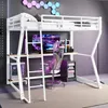 Łóżko loftowe z oświetleniem LED, półką na komputer, Podgląd zdjęcia produktu 8