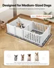 SucceBuy cassetta per cuccioli, 186,5x97x50 cm, box per Anteprima dell’immagine prodotto 2