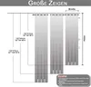 Diagram showing curtain sizes and dimensions. Produktbild-Vorschau