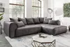 Modernes XXL Ecksofa CLAN 319cm anthrazit Samt inkl. Kissen Produktbild-Vorschau 4
