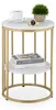 Table d'appoint Relaxdays aspect marbre, 2 étagères, pour Voir les images du produit 1
