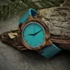 Holzwerk KAHLA große Damen Holz Uhr mit Leder Armband in Produktbild-Vorschau 2