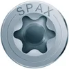A close-up, top-down view of a single screw head with the brand name SPAX embossed on the outer rim. Náhľad obrázku produktu