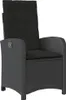 A single black poly rattan garden chair with a black cushion, shown from the front-left. Produktbild-Vorschau