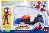 The image shows the packaging of a Marvel Spidey and His Amazing Friends Miles Morales Spider-Man toy, which includes a motorcycle and a figure. Náhľad obrázku produktu