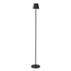 A black floor lamp with a conical shade stands on a white background. Produktbild-Vorschau