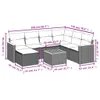 8-tlg. Garten-Sofagarnitur mit Kissen Schwarz Poly Rattan Produktbild-Vorschau 3