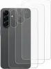 A close-up view of a smartphone's rear camera area, with multiple transparent screen protectors layered over it. Produktbild-Vorschau
