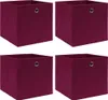 vidaXL Boîtes de rangement 4 pcs. Rouge foncé 32x32x32cm Voir les images du produit 5