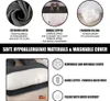 Collage of product features and close-up of a pillow. Náhled obrázku produktu