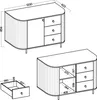 AX LIVING Commode Halay chene Cremona, 1 porte et 3 tiroirs Voir les images du produit 7