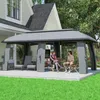 Outsunny Gartenpavillon 3x6m Partyzelt mit Doppeldach Produktbild-Vorschau 2