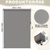 Diagram showing the dimensions and material of a gray roller blind. Náhled obrázku produktu