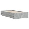 vidaXL Bettgestell mit Schubladen Betongrau 90x190 cm Produktbild-Vorschau 3