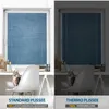 A split image showing two different types of blinds on a window, one with light passing through and the other completely darkened. A cat is sitting on a chair in the foreground of each side. Produktbild-Vorschau