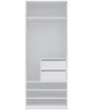 Marmex TRES03 Weiß Kleiderschrank mit Einlegeböden und Produktbild-Vorschau 4