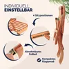 Collage of images showing features of a wooden garden chair. Produktbild-Vorschau