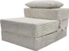 A beige corduroy folding mattress with a pillow on top, shown in a studio setting. Produktbild-Vorschau