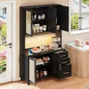 okwish Hochschrank,Sideboard  mit 3 Schubladen&goldene Produktbild-Vorschau 9