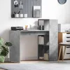 A modern home office setup with a gray desk, shelving unit, and a chair. Náhled obrázku produktu