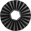 A black KitchenAid food processor accessory with a fluted design and a hexagonal opening in the center, set against a white background. Anteprima dell’immagine prodotto